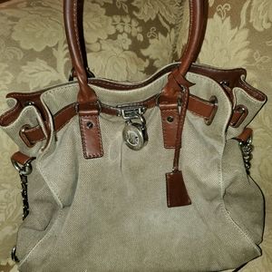 Michael Kors Canvas Satchel with lock